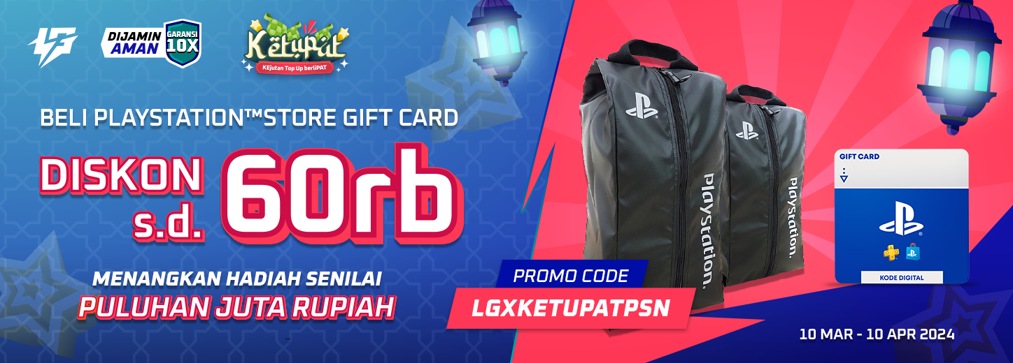 Beli Playstation Store Gift Card di Lapakgaming Dapatkan Diskon hingga 60ribu dan Hadiah Senilai Puluhan Juta!