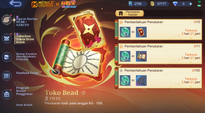 tukar bead MLBB x Naruto Phase 2