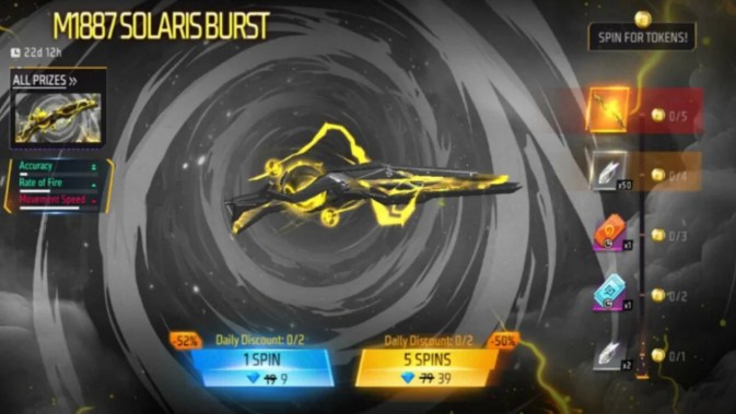 event lucky royale m1887 solarist burst - cara dapat SG2 petir ff