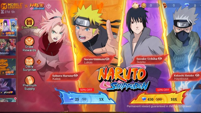 kolaborasi MLBB Naruto phase 1 dan 2