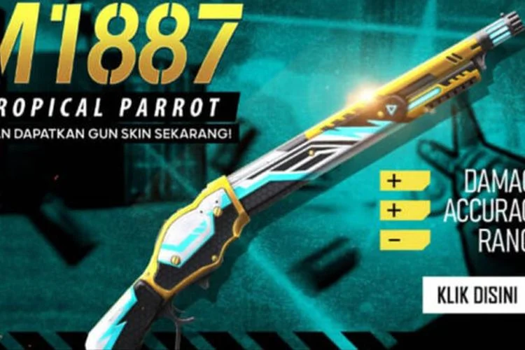 Skin M1887 SG Parrot FF: Stat dan Cara Mendapatkannya 