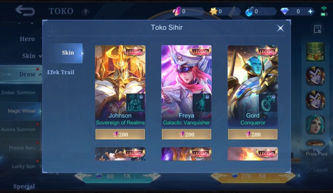 skin legend Magic Wheel MLBB
